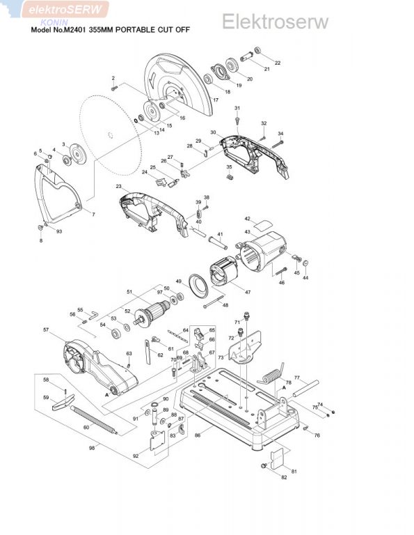Makita wirnik do przecinarki do metalu M2401 - nowy oryginalny