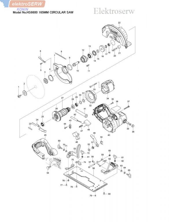 Makita wirnik do pilarki tarczowej HS6600, HS6601 - nowy oryginalny