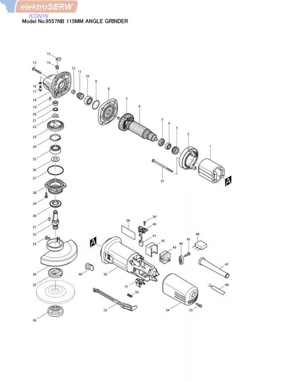 Makita wirnik do szlifierki kątowej 9557NB 9558NB 515613-9