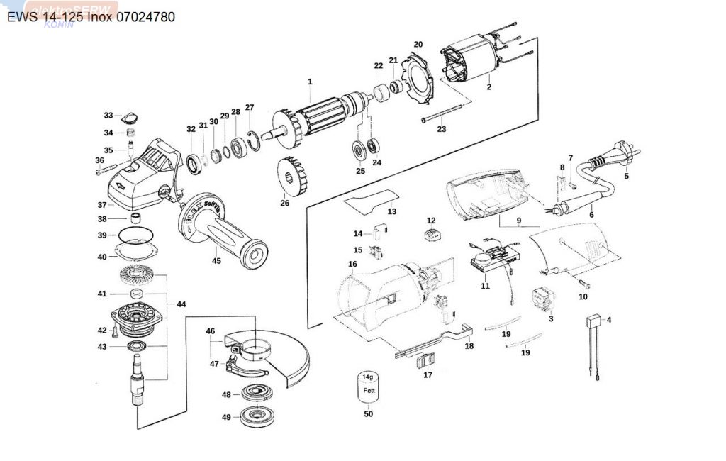 Würth EWS 14-125 Inox 07024780 - schemat