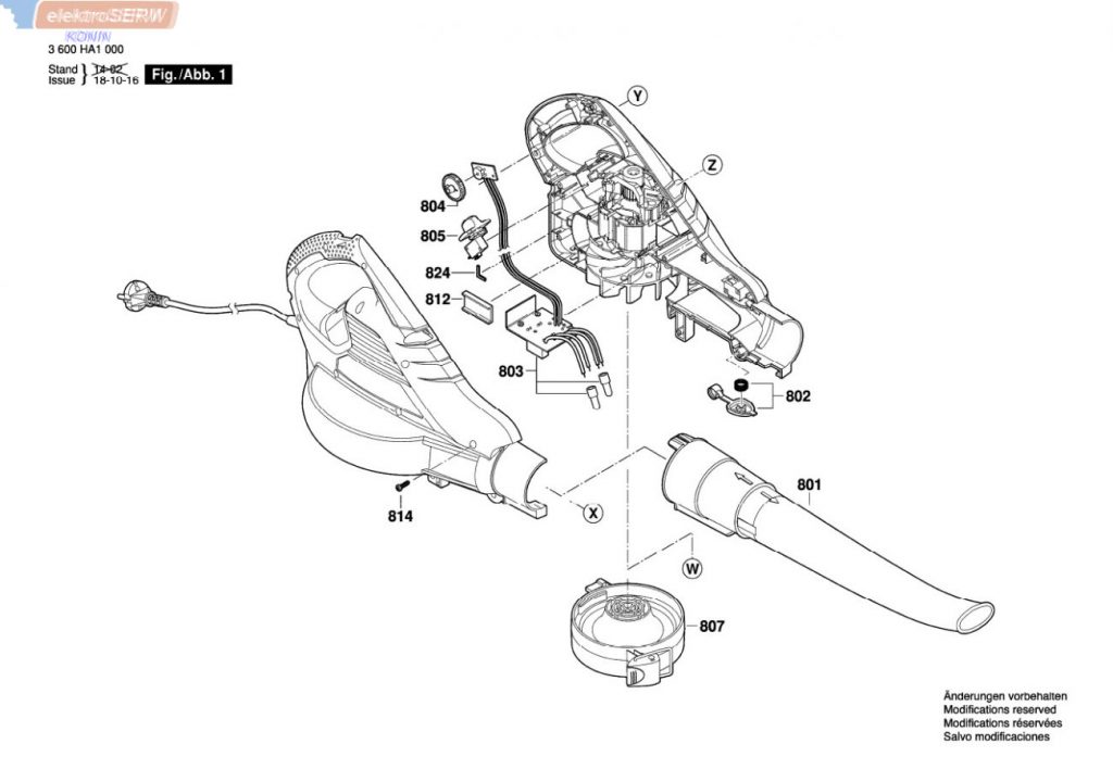 Bosch schemat i spis części do odkurzacza ogrodowego ALS 25