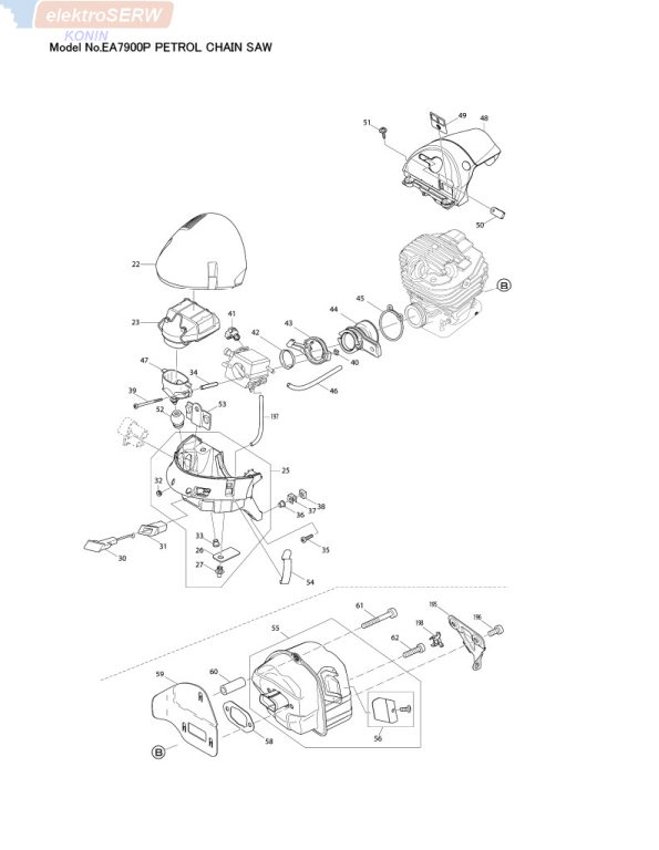 Makita kolektor ssący do piły spalinowej EA7900P