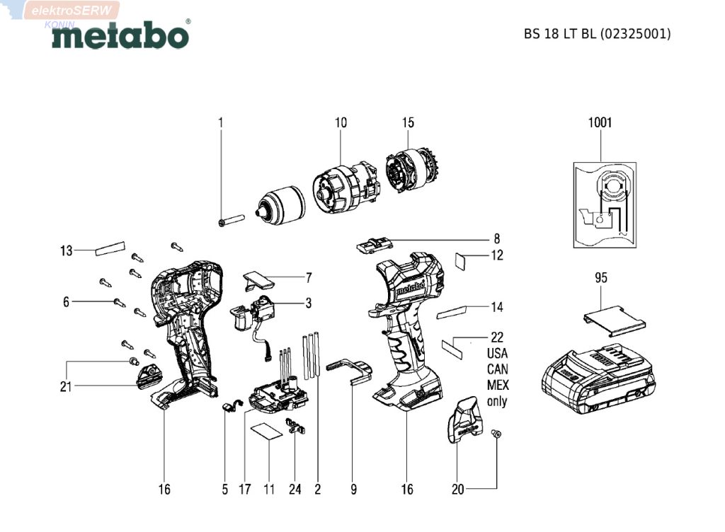 Metabo obudowa z pokrywą do BS 18 LT BL 02325001
