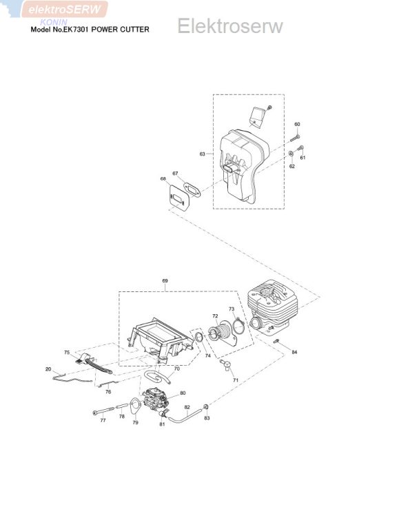 Makita filtr wewnętrzny do przecinarki EK7301 EK8100