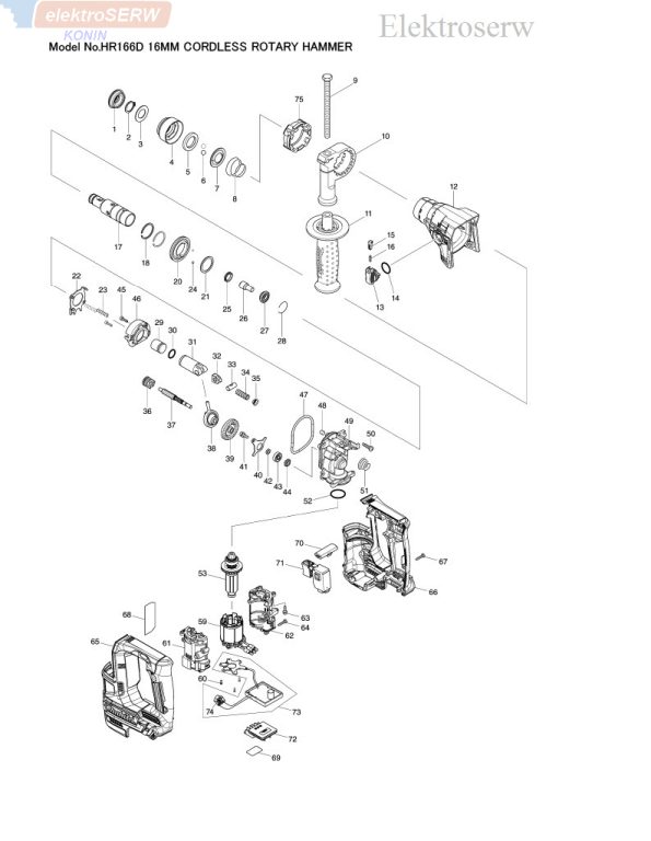 Makita wirnik do bezprzewodowego młota obrotowego HR166D