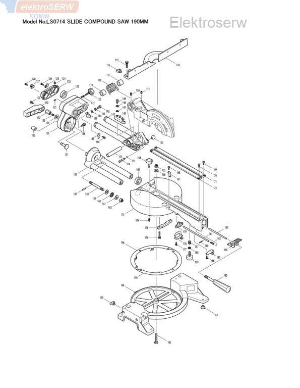 Makita osłona do piły ukośnicy LS0714