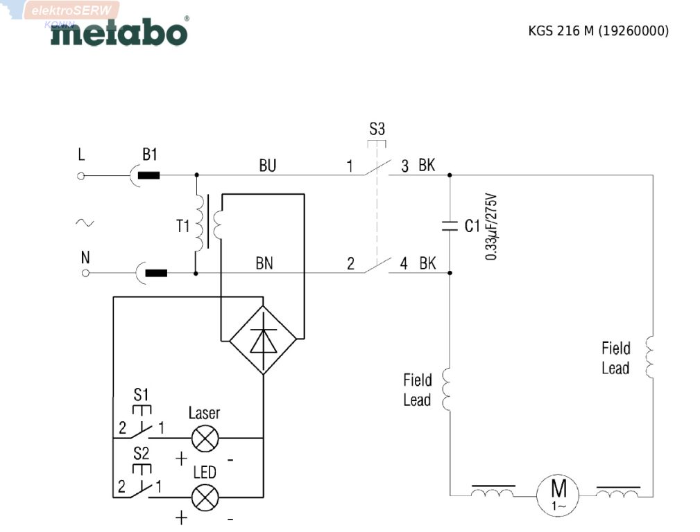 Metabo wyłącznik + obudowa górna pilarki ukosowej do KGS 216 M