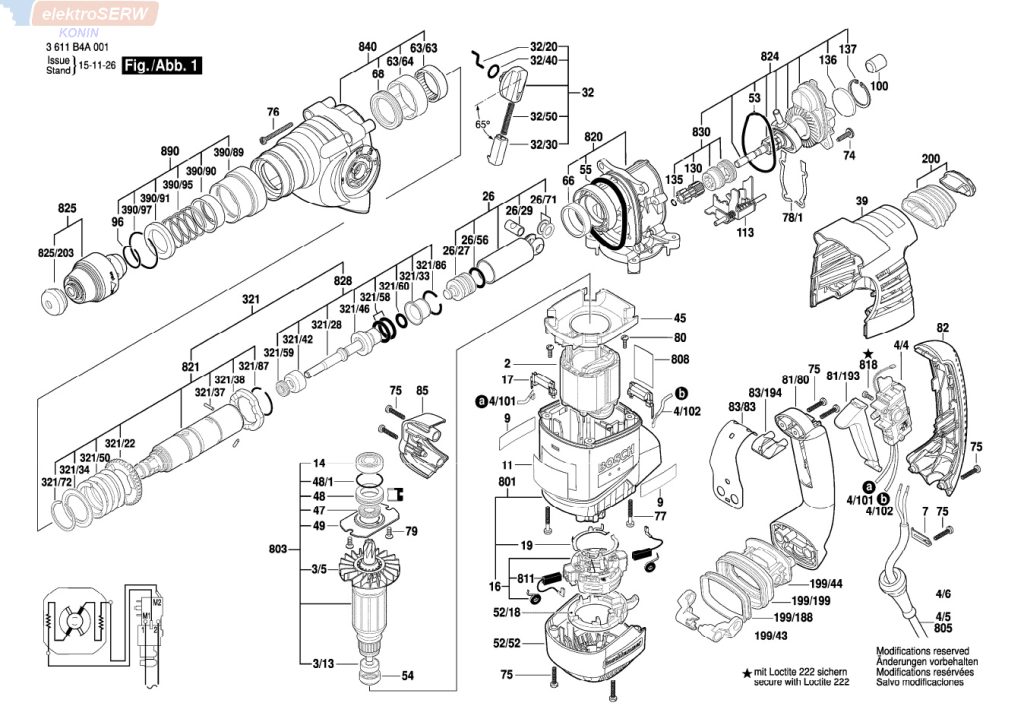 Bosch wyłącznik do młotowiertarki GBH 3-28 DFR