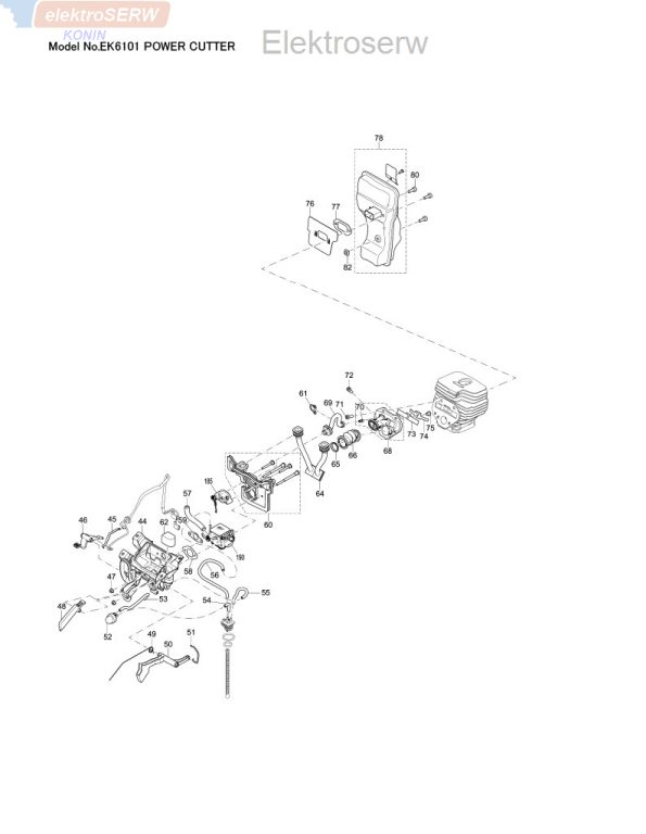 Makita schemat i lista części do przecinarki spalinowej EK6101