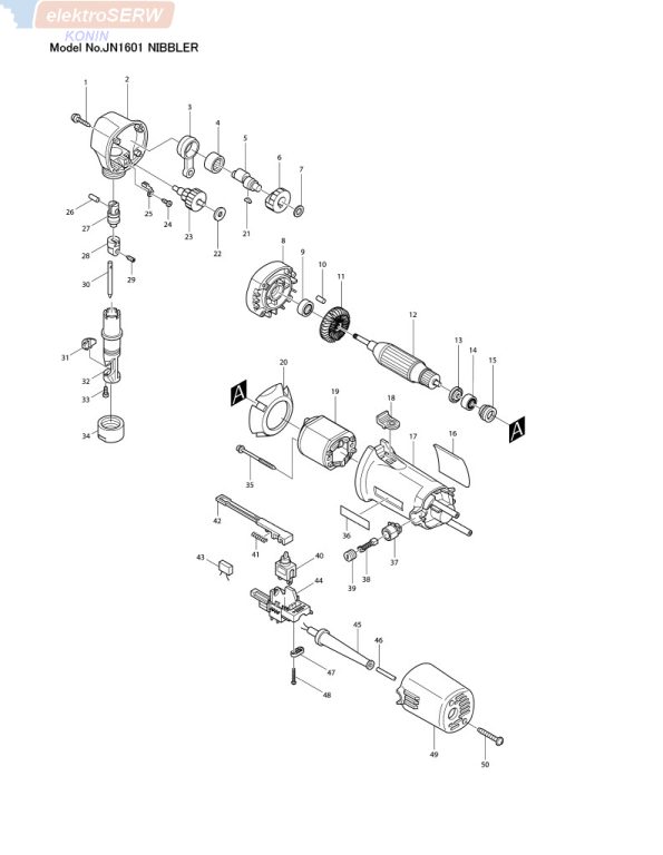 Makita mocowanie stempla do nożyc skokowych JN1601