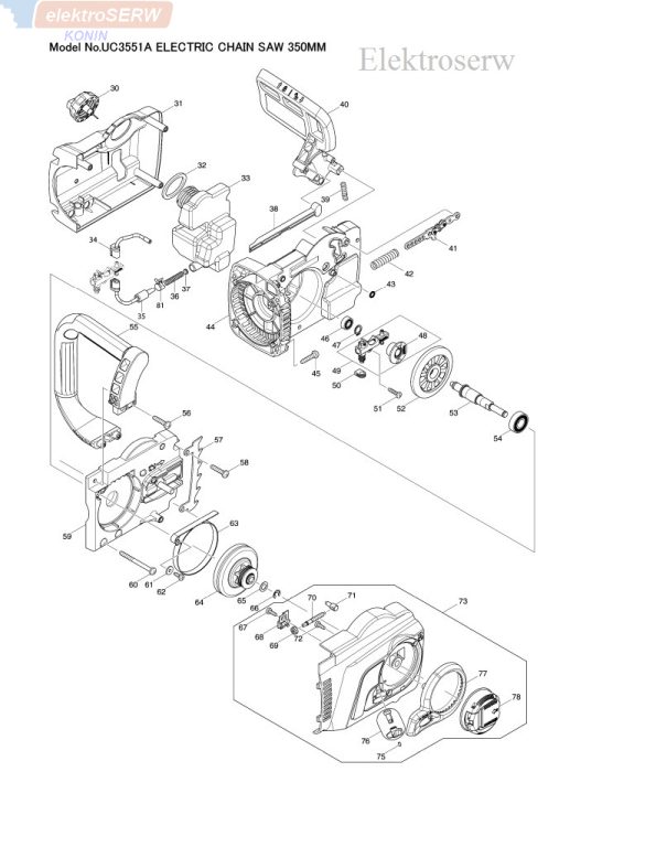 Makita wirnik do elektrycznej pilarki łańcuchowej UC3551A