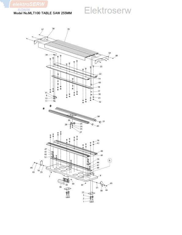 Makita osłona przednia stołu ze skalą do pilarki stołowej 260 mm MLT100