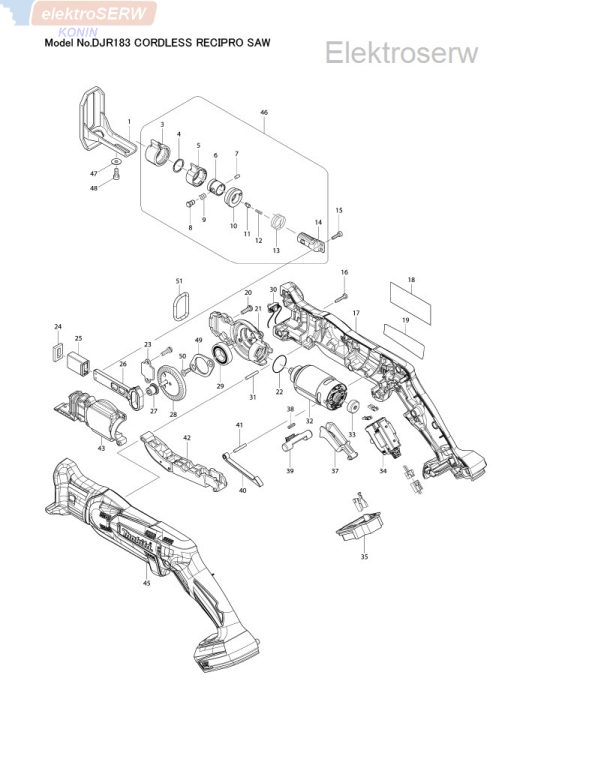 Makita silnik DC do akumulatorowej piły szablastej DJR183