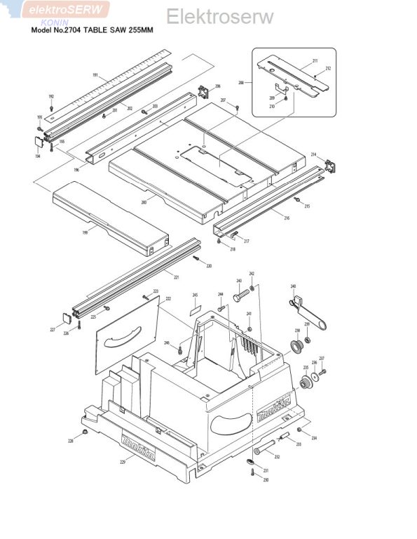 Makita stojan 220-240V do stołowej pilarki tarczowej 2704