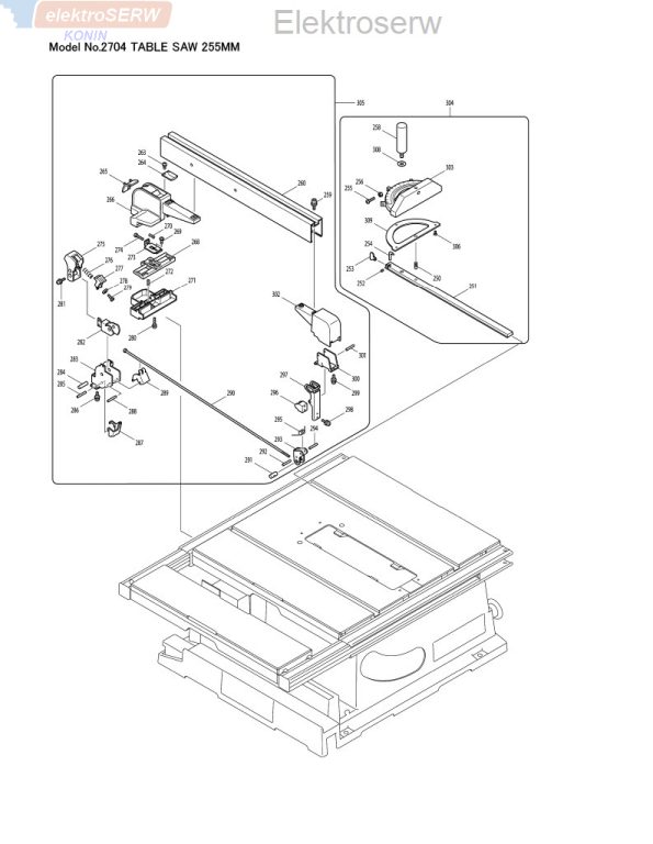 Makita stojan 220-240V do stołowej pilarki tarczowej 2704