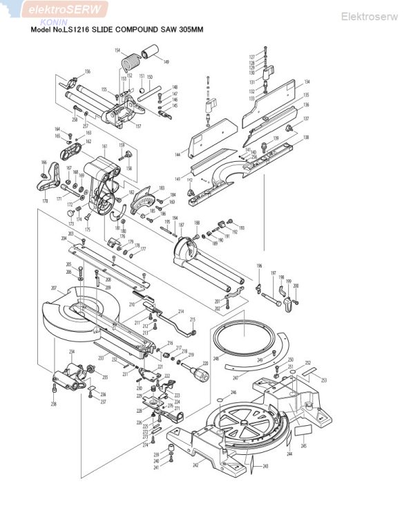 Makita pionowy zacisk śrubowy (imadło) do piły ukośnicy LS1016L LS1216L