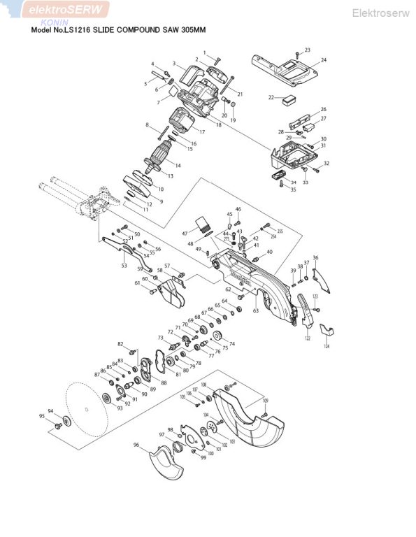 Makita pionowy zacisk śrubowy (imadło) do piły ukośnicy LS1016L LS1216L