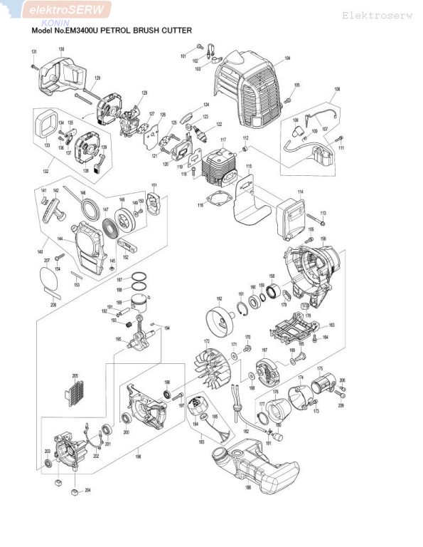 Makita iskrownik do podkaszarki / kosy spalinowej EM3400L EM3400U