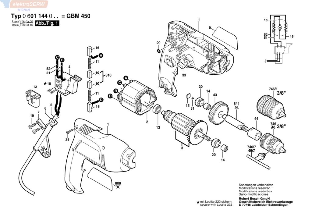 Bosch łożysko ślizgowe do wiertarki GBM 450