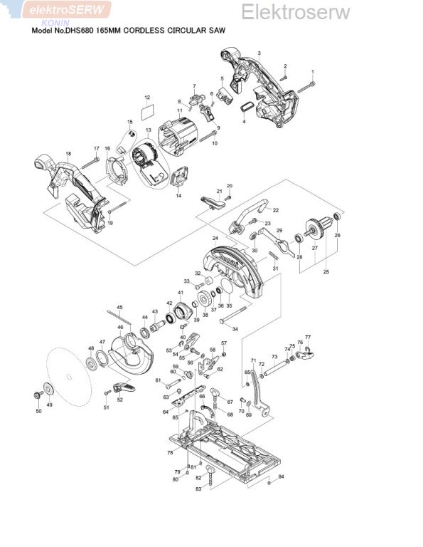Makita adapter szyny prowadzącej do pilarki DHS680