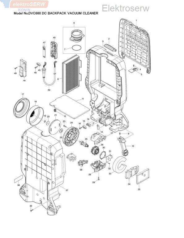 Makita filtr główny H do akumulatorowego odkurzacza plecakowego DVC660