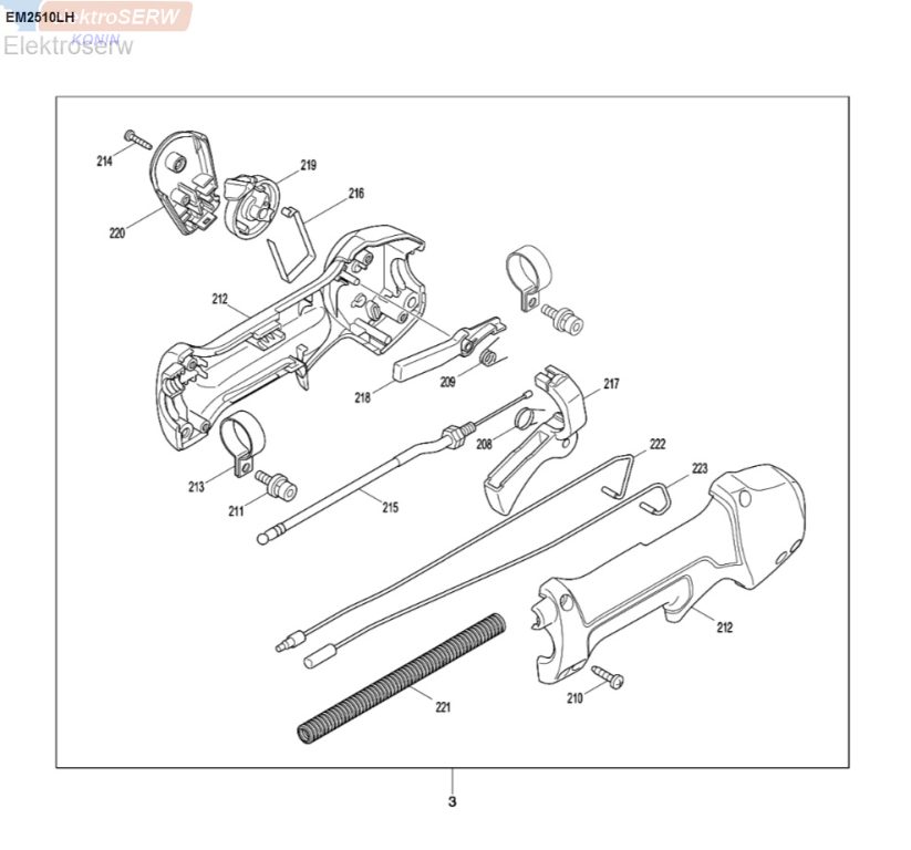 Makita schemat i spis części do kosy spalinowej EM2510LH