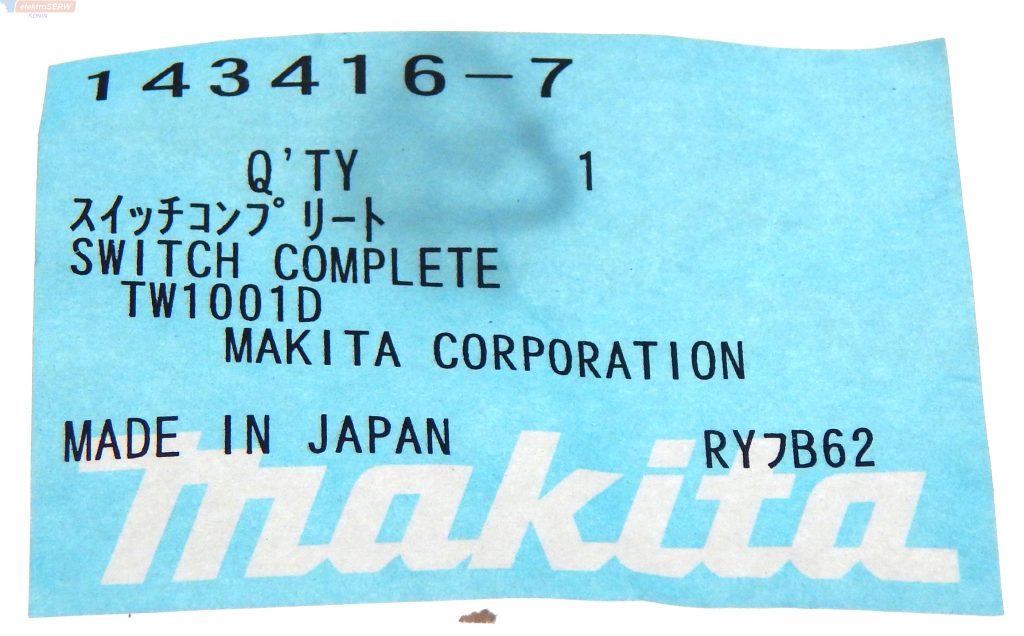 Makita włącznik / wyłącznik do akumulatorowego klucza udarowego DTW800, DTW1001, DTW1002