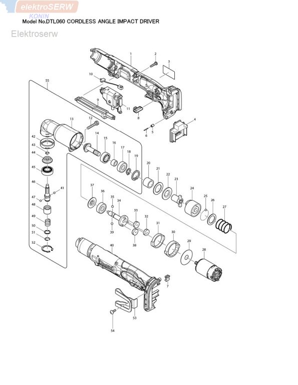 Makita terminal do akumulatorowego klucza kątowego DTL060 DTL062