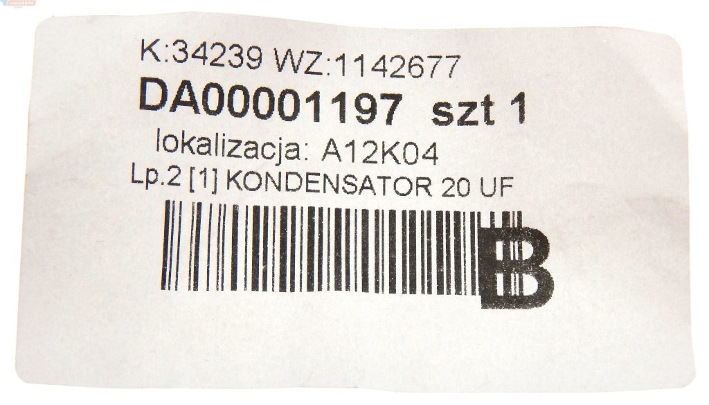 Makita kondensator 20 UF (złączka kostka) do kosiarki elektrycznej ELM4110