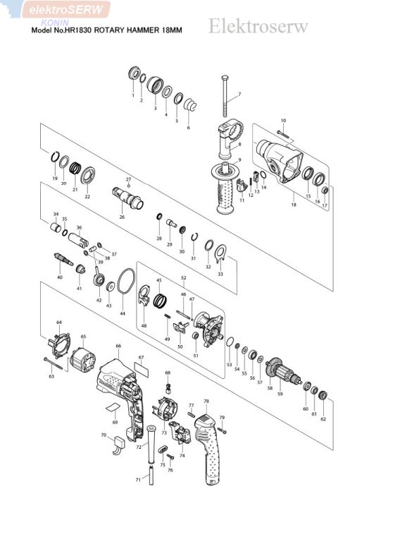 Makita włącznik / wyłącznik TG843TB-2 do młotowiertarki HR1830