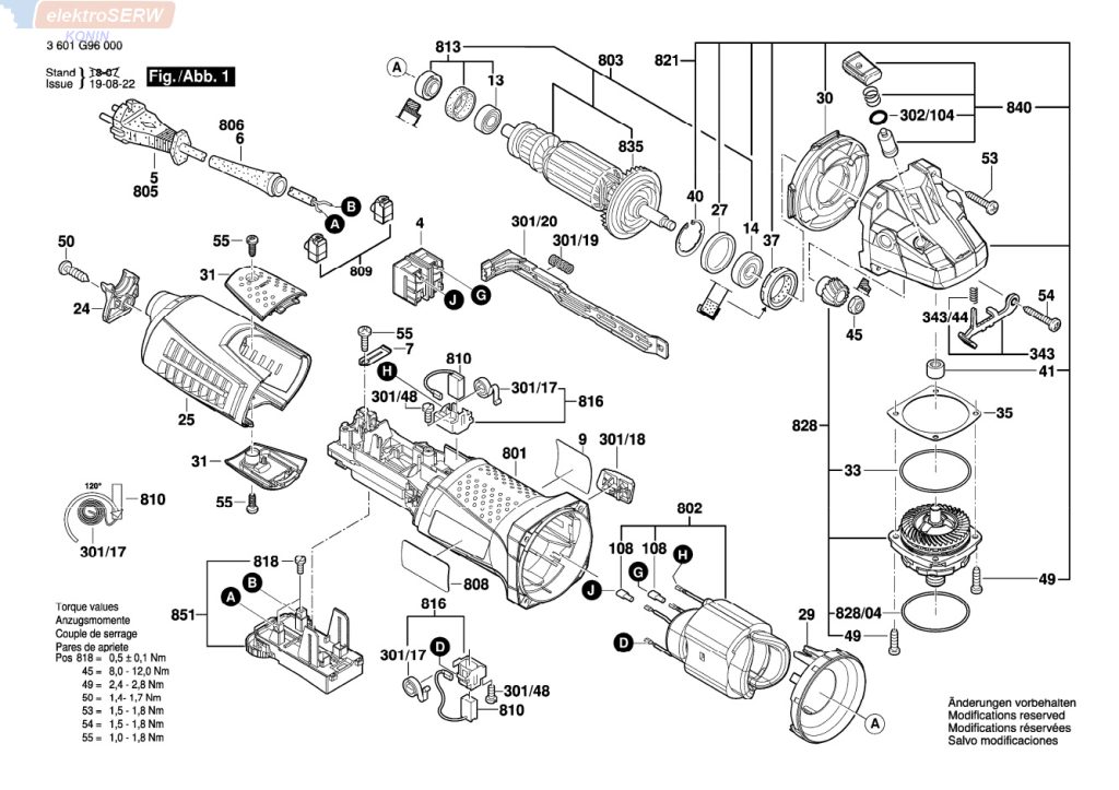Bosch stojan 220-230V do szlifierki kątowej GWS 15-125 CIE