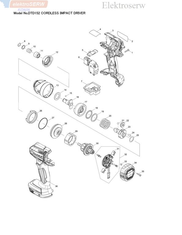 Makita wirnik do zakrętarki / klucza udarowego DTD152
