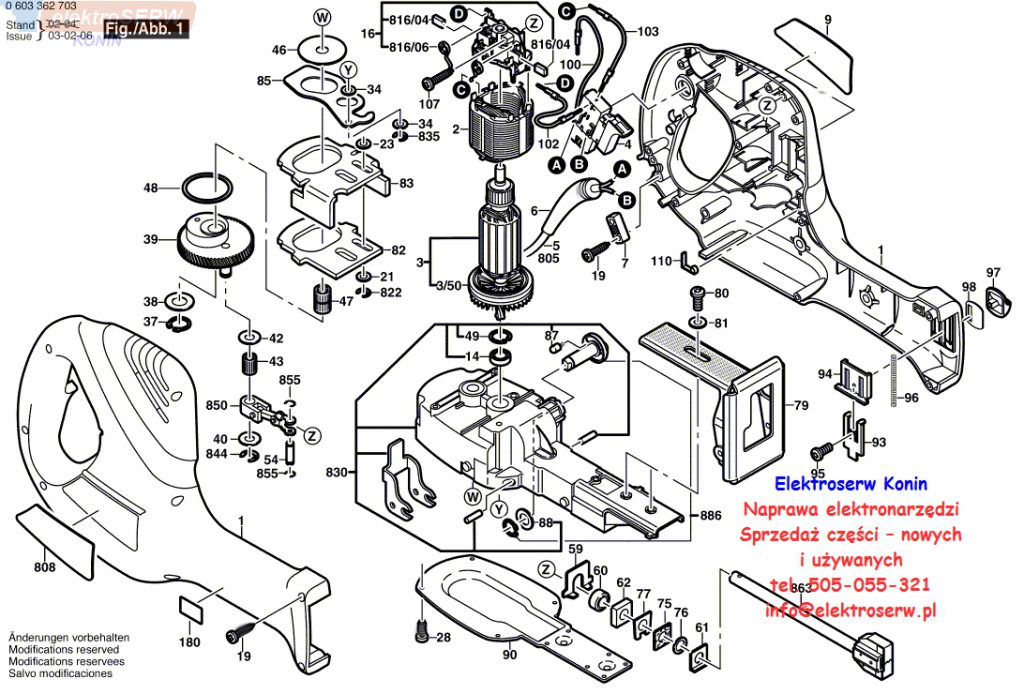 Bosch PFZ700pe piła szablasta schemat