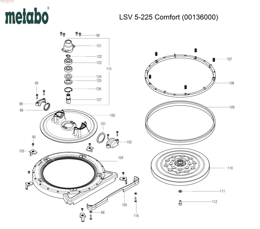 Metabo szczotkotrzymacz do szlifierki przegubowej na wysięgniku LSV 5-225