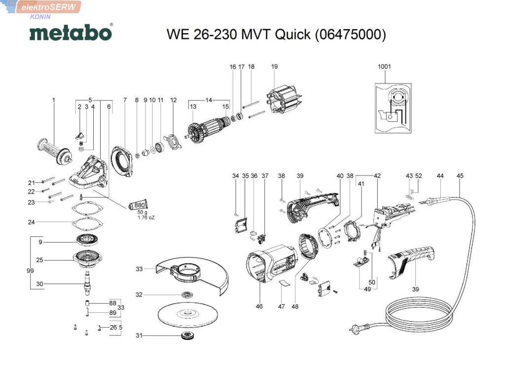 Metabo głowica obudowa do szlifierkii WE 26-230 MVT Quick
