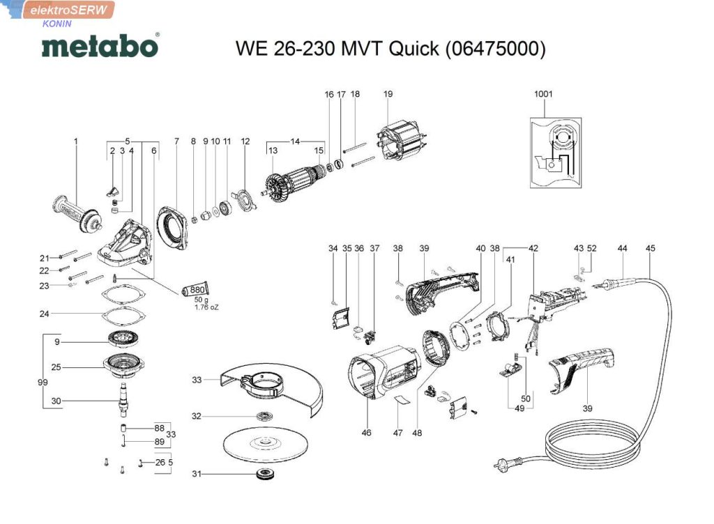 Metabo głowica obudowa do szlifierkii WE 26-230 MVT Quick