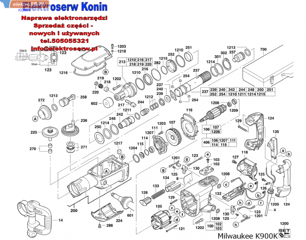 Milwaukee stojan 4931375557 do młota K900K