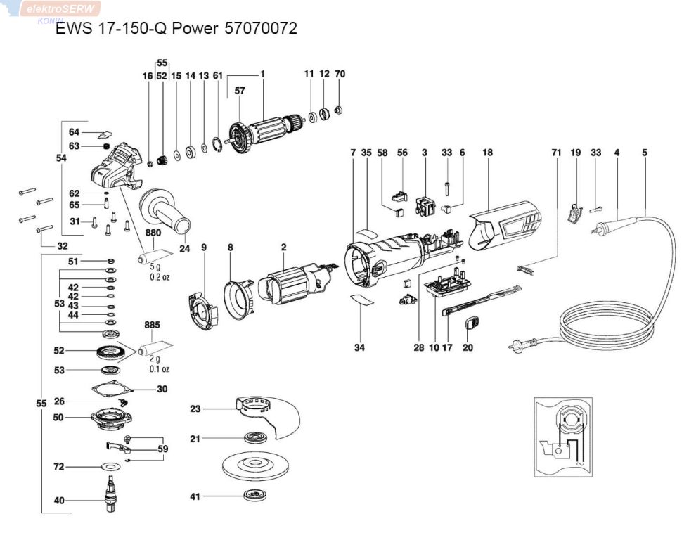 Würth szlifierka kątowa EWS 17-150-Q Power 57070072