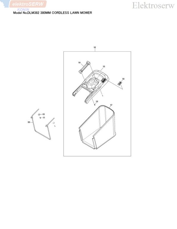Makita oś tylna do kosiarki DLM382