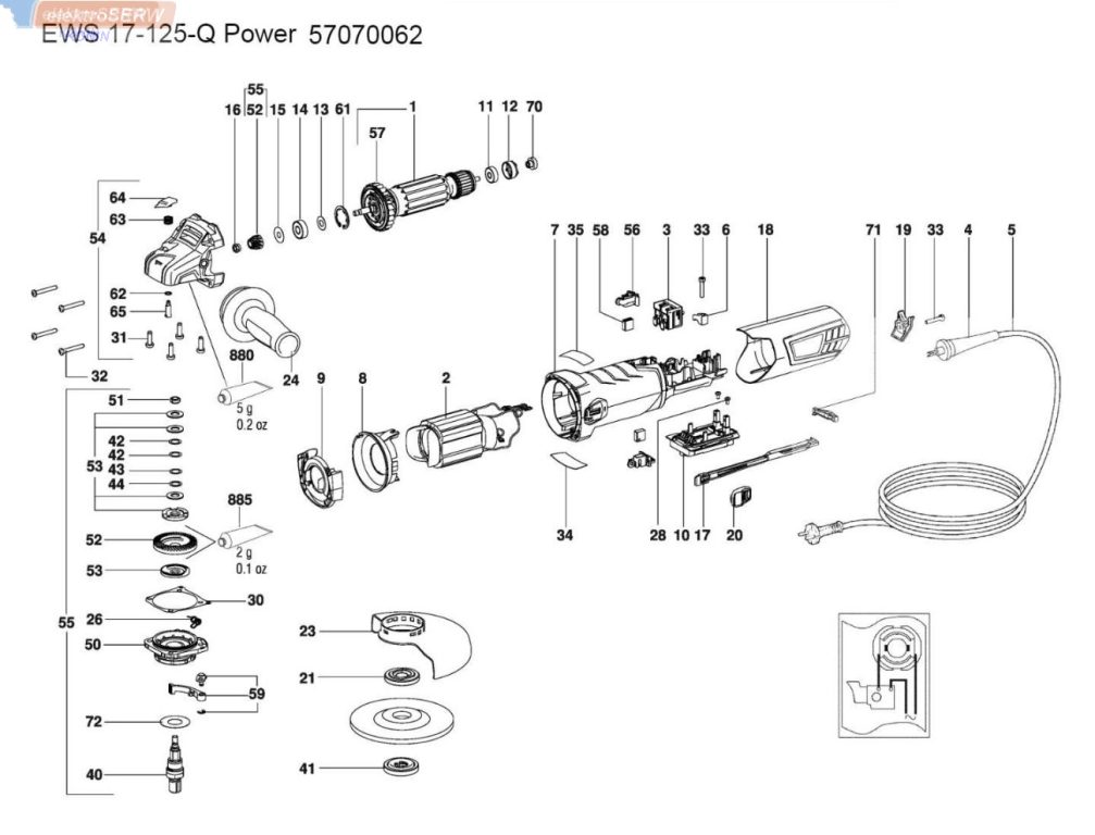 Głowica do Würth szlifierki kątowej EWS 17-125-Q Power 57070062