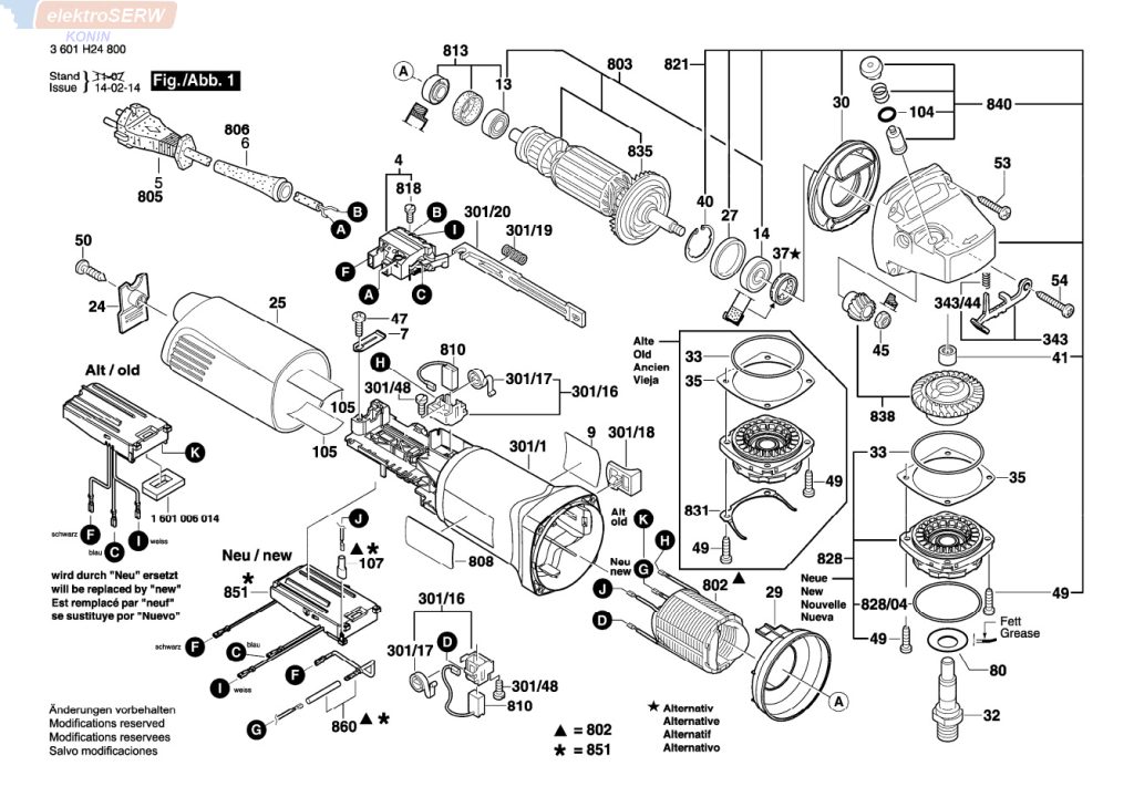 Bosch wirnik 230V do szlifierki kątowej GWS 14-125 CE