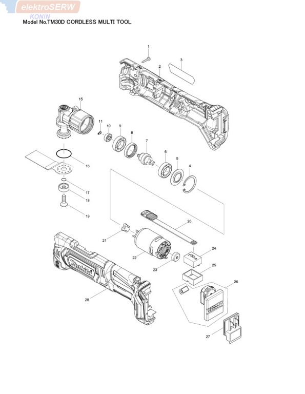 Makita silnik do narzędzia wielofunkcyjnego TM30D