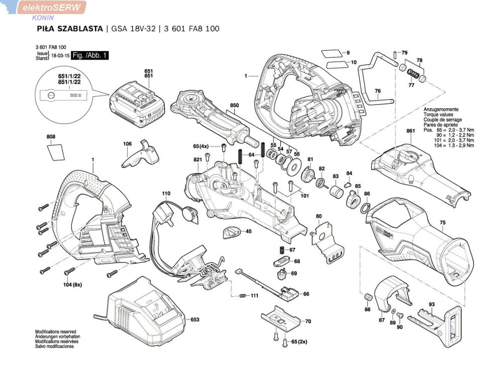 Bosch silnik do GSA 18V-32