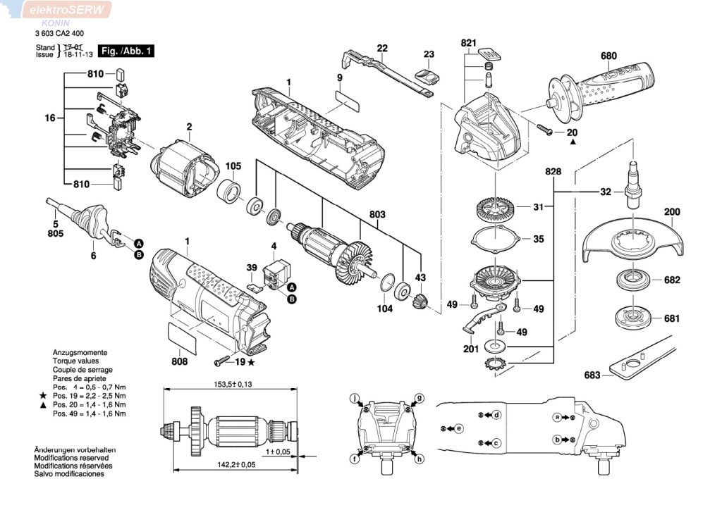 Bosch włącznik do szlifierki kątowej PWS 750-115