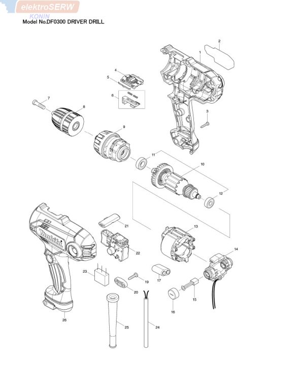 Makita przekładnia do wiertarko-wkrętarki DF0300