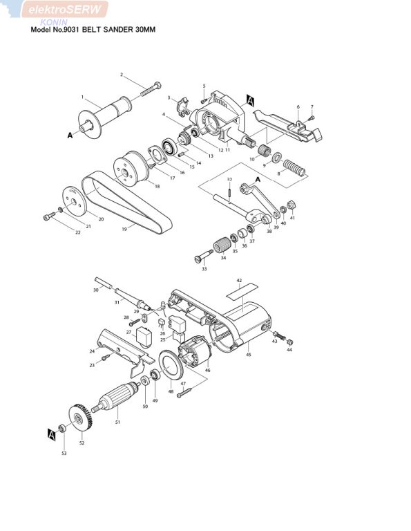 Makita rolka napędzająca do pilnika taśmowego 9031