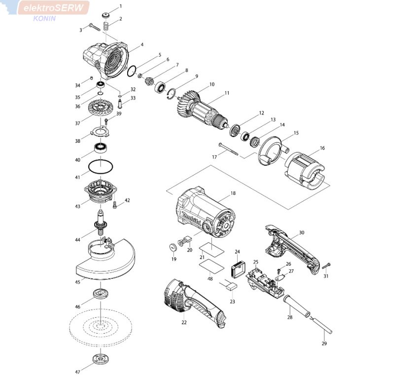 Makita osłona tarczy 180 MM do szlifierki kątowej GA7050R