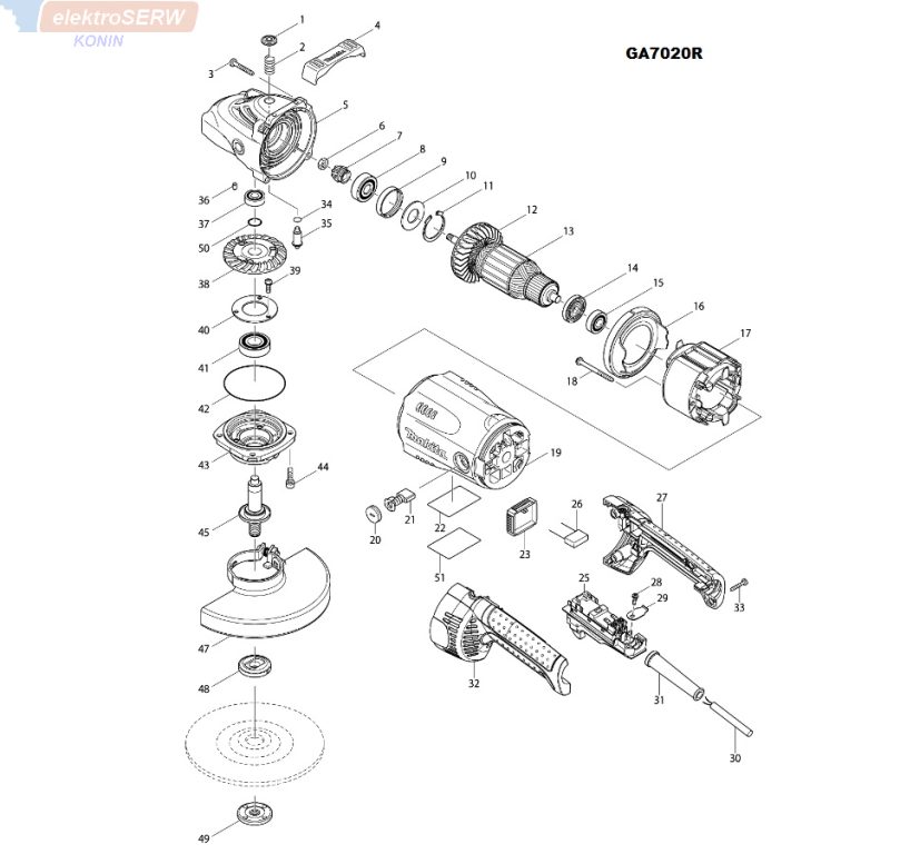 Makita regulator do szlifierki kątowej GA7020R