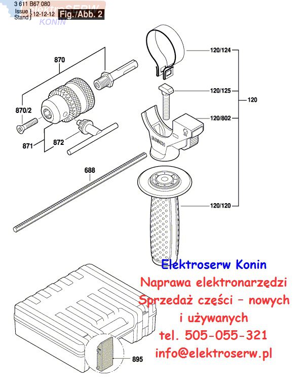 BOSCH części od młotowiertarki GBH 2-28 D
