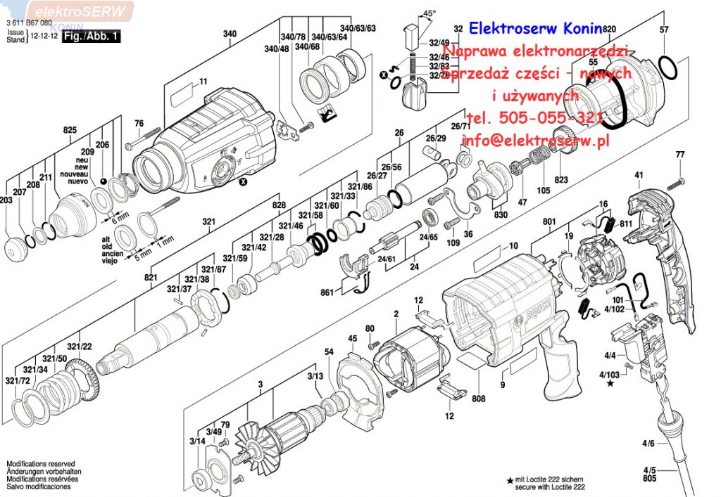 BOSCH części od młotowiertarki GBH 2-28 D